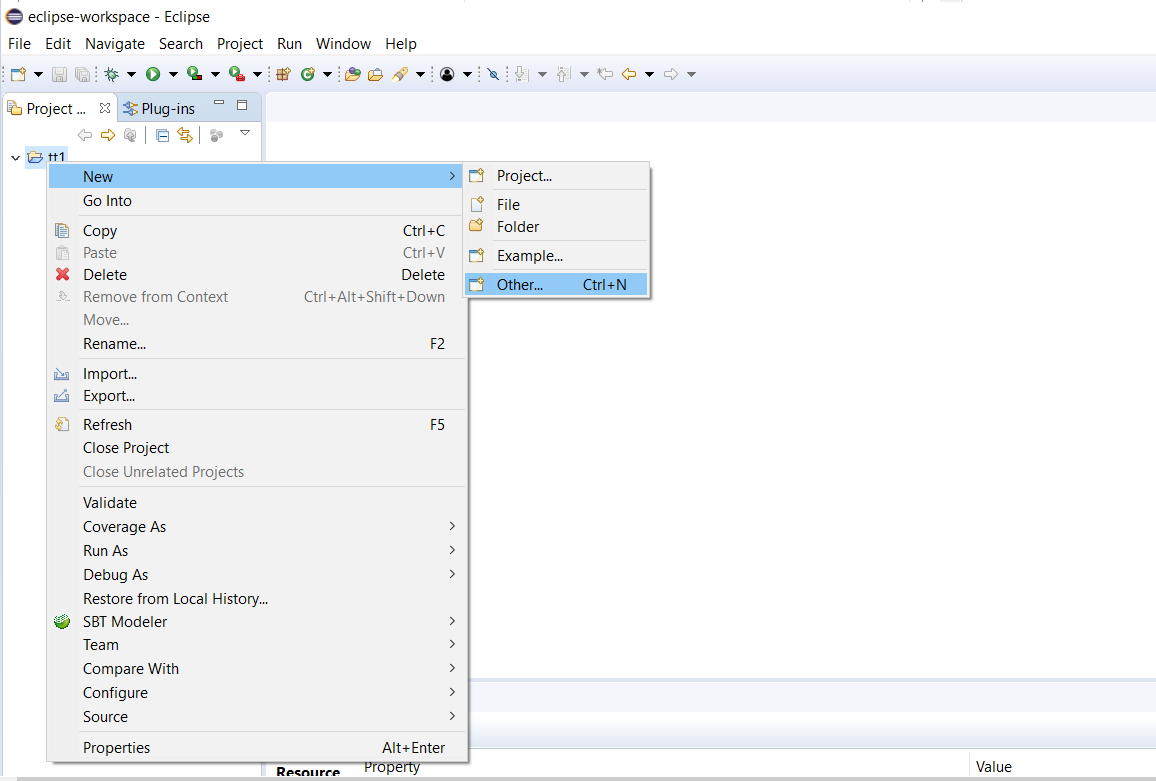 context menu folder